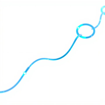 clean network connection abstract glowing blue rings linking together like a chain on a pure white background secure fintech blockchain representation