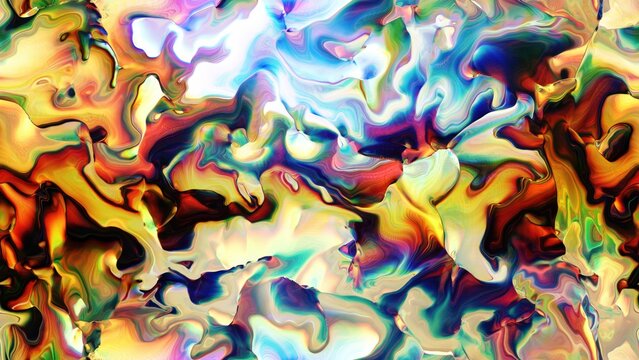 Psychedelic liquid marble texture with vibrant rainbow swirls, abstract fluid art background, colorful trippy paint flow pattern for creative design