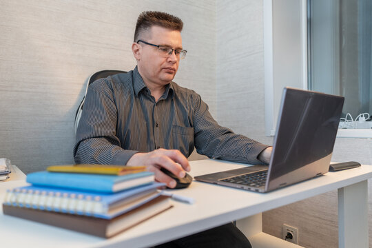 Coding, office and man on computer for programming, system upgrade and software design. Network, IT programmer and worker with pc for web development, engineering and cybersecurity for diagnostics