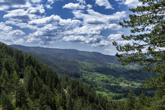 Serbia Mokra Gora 26.05.2026 Mountain Valley Forest Hills Under Dramatic Clouds
