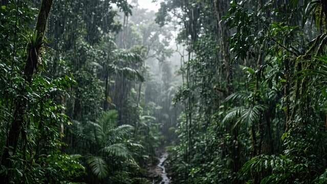 Rainforest Storm Canopy &ndash; Tropical Nature Landscape