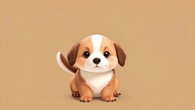 A charming animated dog character for various media needs.