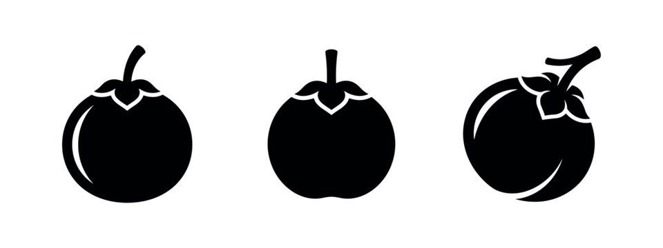 Black silhouette icons of star apples and leaves on a white background.