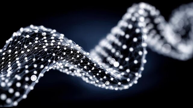 Ultra Realistic Longevity Glow Mesh Seamless Loop Featuring Connected Molecular Intelligence Network for AI Healthcare Biotechnology and Scientific Background Video.