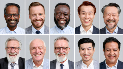 Fototapeta premium Mixed Age Business Men Passport Collage