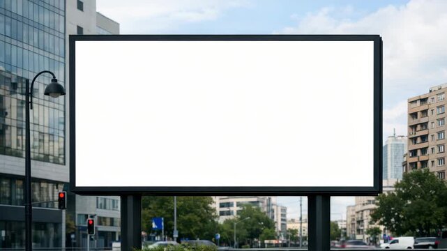 Large outdoor advertising board with no advertisement displayed