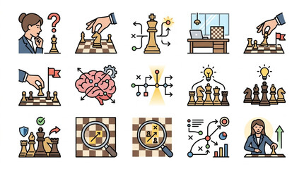 Chess Strategy and Business Planning Concepts Illustrated. © Tony