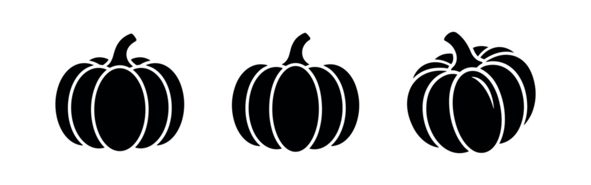 Pumpkin Icons: Fall Harvest Vegetable Silhouettes