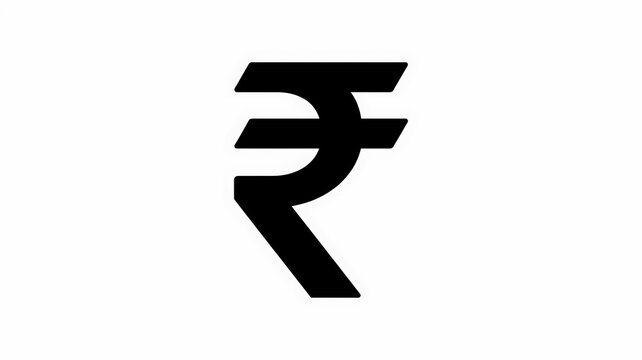 Black indian rupee currency symbol icon