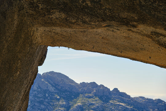 Abseil route equipped with climbing anchors
