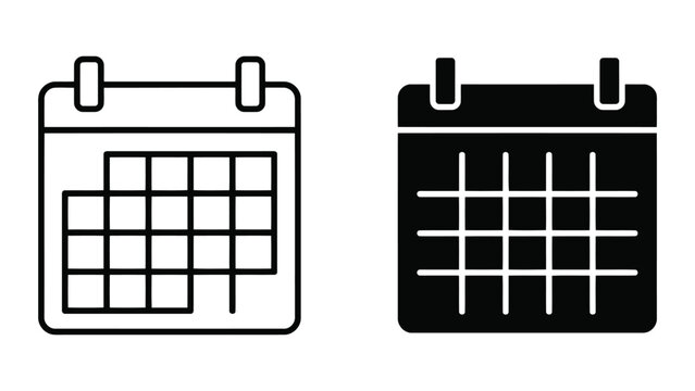 Calendar date reminder icons showing monthly view for schedule and planning