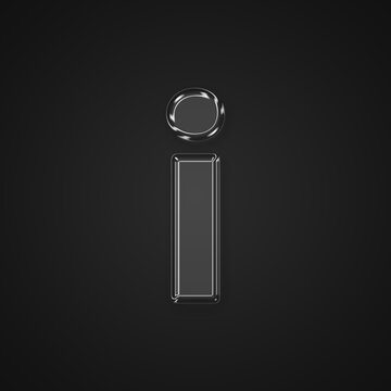 Premium 3D rendered liquid glass letter i isolated on Black background