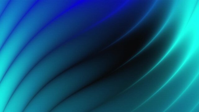Abstract blue cyan satin folds create a smooth liquid silk gradient flowing waves background texture. Perfect for elegant design projects.