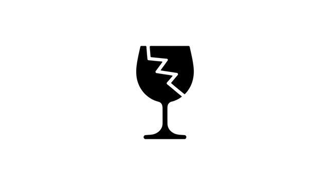 Broken wine glass icon design