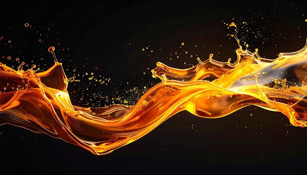 Vibrant orange liquid splashing dynamically upwards.