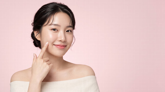 Calm, confident woman with glowing skin and gentle expression
