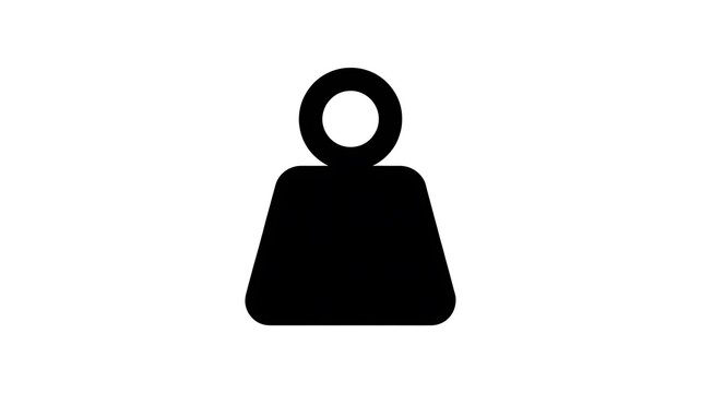 Black weight icon symbol for fitness and gym