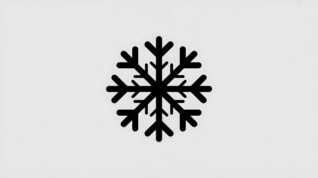 Black snowflake icon for winter weather and christmas design