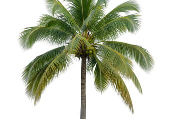 Naklejka premium Isolated green palm tree on white background isolated on transparent background