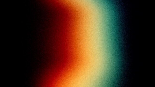 Vibrant VHS style colorful psychedelic grainy gradient color flow wave on black, music cover dance party poster design. Retro Colors. Flowing motion fluid animation. Grainy noise. Abstract neon shapes