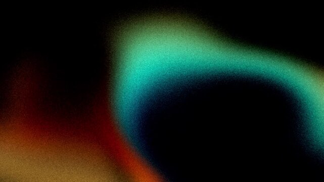 Vibrant VHS style colorful psychedelic grainy gradient color flow wave on black, music cover dance party poster design. Retro Colors. Flowing motion fluid animation. Grainy noise. Abstract neon shapes