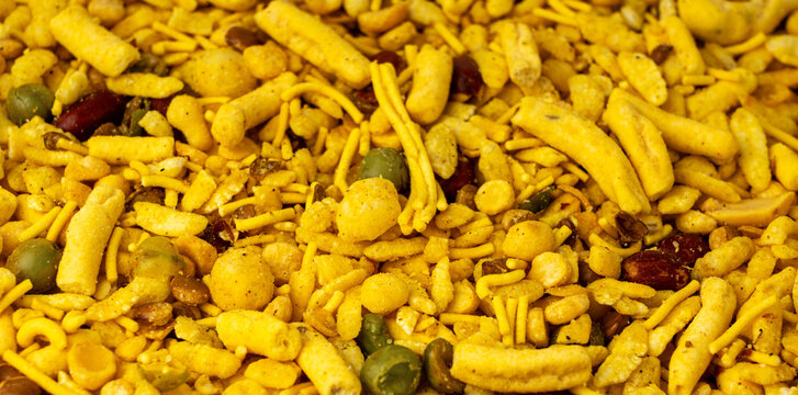 Khatta meetha namkeen textured background