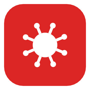 Virus Malware Icon Color Rounded Square Button Technology Computer Symbol