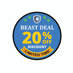 Obraz premium Vibrant sale badge design for e-commerce, ads, and retail promotions.