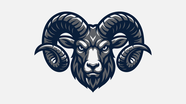 Detailed illustration of a rams head.