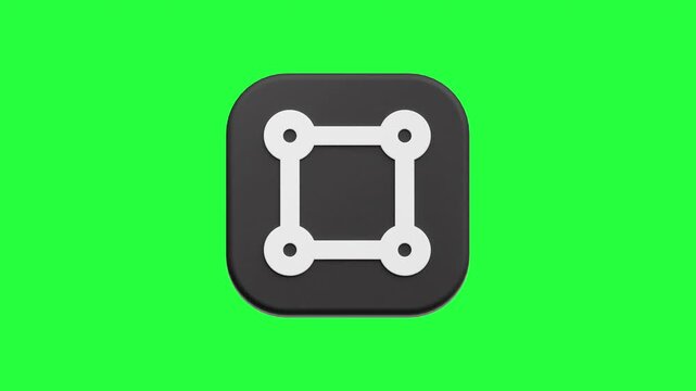 3D Vectorize Icon Pop Up Bounce Animation on Green Screen Background for User Interface, Mobile Application, and Digital Interaction Concept