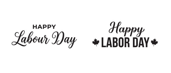 Labor day celebration greeting card with elegant typography and maple leaves © Salina
