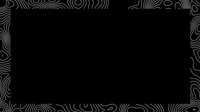 Minimalist Black Topographic Line Frame with Empty Copy Space