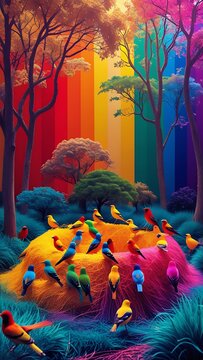 Fantasy enchanted woodland vibrant autumn magical landscape pictures