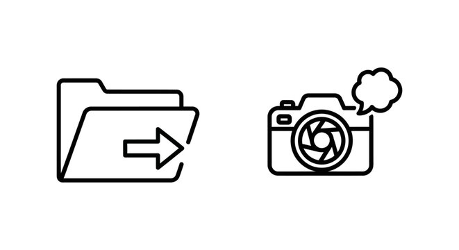 Export share panel and story snapshot camera graphic icons with snapshot photography interface document software application minimalist computer technology visualization creative