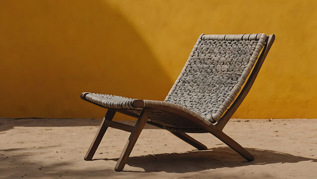 Lounge Chair On yellow background