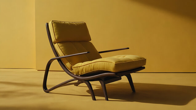 Lounge Chair On yellow background