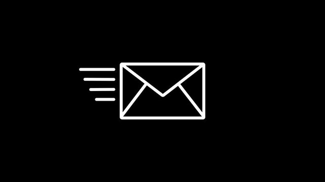 Mail email message sending envelope icon animation.4k