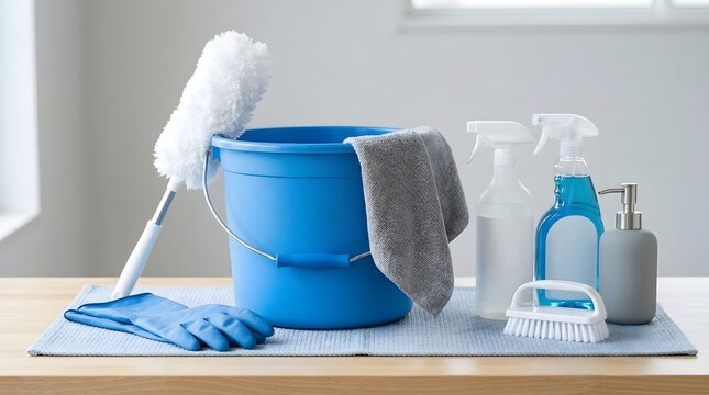Essential cleaning supplies for a spotless home bucket sprays and tools