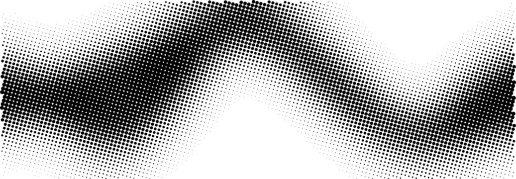 Monochrome wave halftone eps vector graphic for stylish background designs