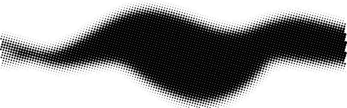 Abstract Wavy Black Halftone Pattern Vector Graphic Design Element eps