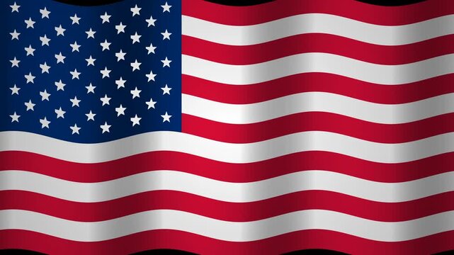 Waving American Flag Seamless Loop Animation