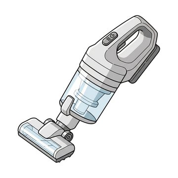 Modern cordless handheld vacuum cleaner vector illustration.