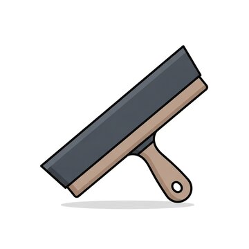 Illustration of a professional drywall taping knife or putty spatula tool.