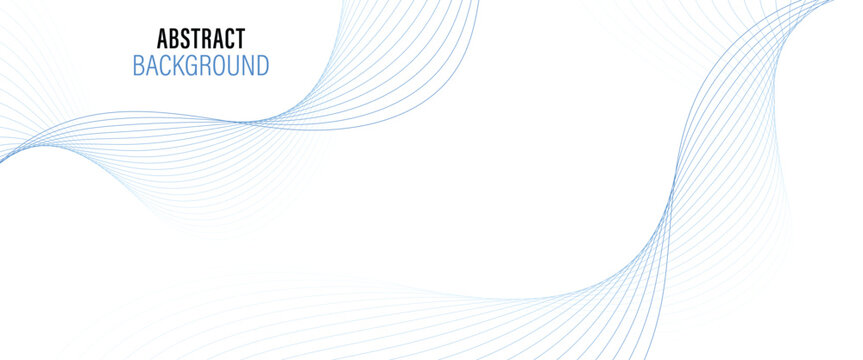 Abstract Blue Line Wave on White Background - Elegant Minimalist Curve Design Vector for Clean Modern Corporate and Tech Graphic