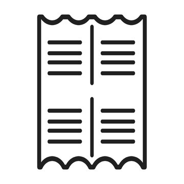 Split Receipt Line Icon Vector for Bill Splitting and Shared Payment Concept