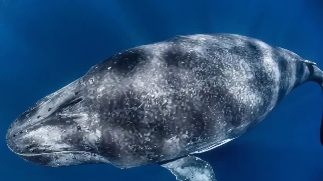 Humpback whale swimming,4K
