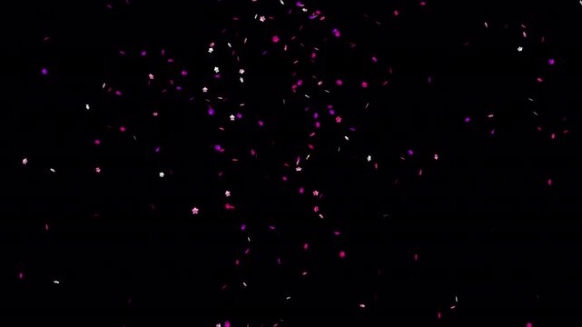 Endless Confetti Falling from Above Overlay Transparent  flower shape