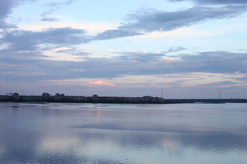 Fototapeta premium sunset over the river