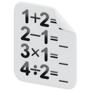 3D Math Problems Worksheet Isometric View