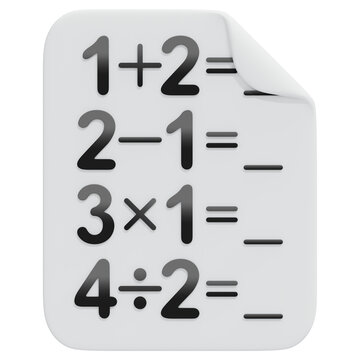 3D Math Problems Worksheet
